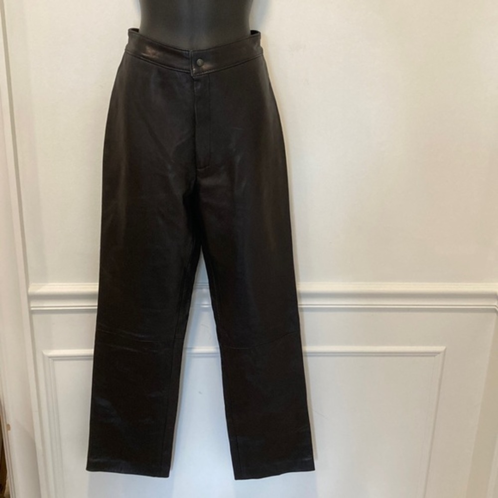 OSCAR LEOPOLD Black Leather Ladies Pants Size 8